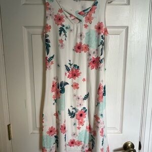 Mudd Floral Print Dress with Pink and Blue Accents